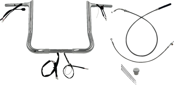 Fat Baggers Inc. 949014 1-1/4" Ez Install Pointed Top Handlebar - 14" - Chrome