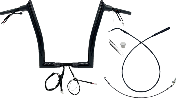 Fat Baggers Inc. 849914-B 1-1/2" Ez Install Pointed Top Handlebar - 14" - Black
