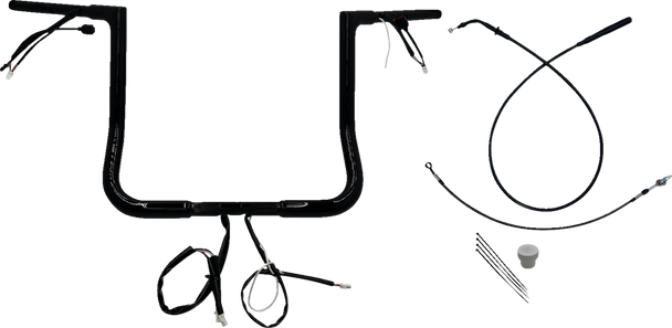 Fat Baggers Inc. 749014-B 1-1/4" Ez Install Flat Top Handlebar - 14" - Black