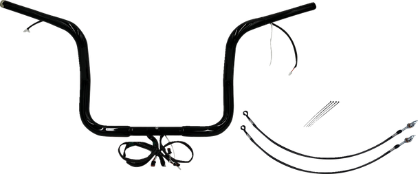 Fat Baggers Inc. 902512-B Ez Install Wired 1-1/4" Round Top Handlebar Kit - 12"