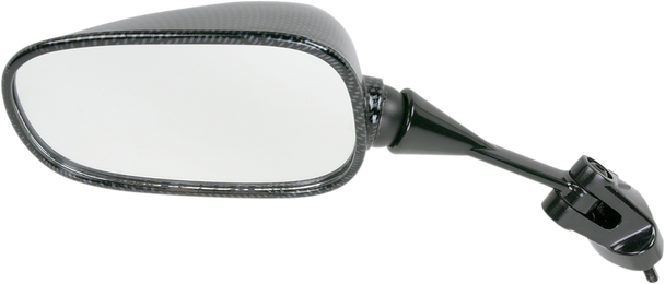 Emgo 20-43014 Mirror - Side View - Black/CF - Rectangle - Left - for Kawasaki