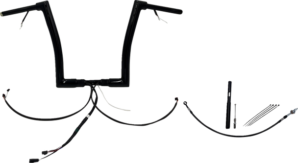 Fat Baggers Inc. 612914-B Ez Install Wired 1-1/2" Flat Top Handlebar Kit - 14"