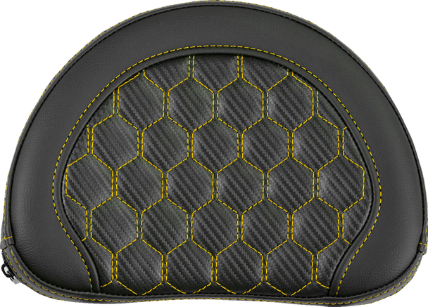 Saddlemen 051319007 Contoured Sissy Bar Pad - Honeycomb - Gold Stitch