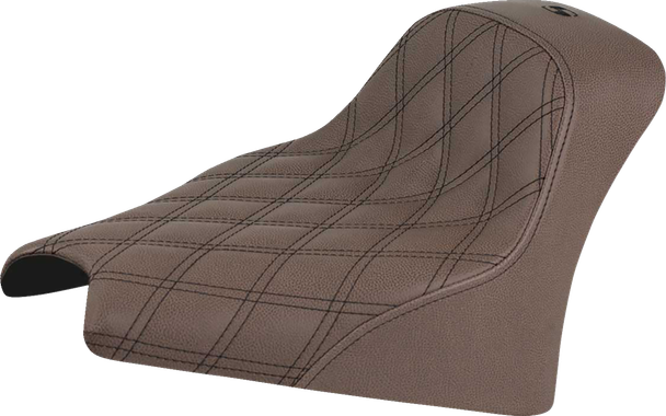 Saddlemen I25-33-002BLS Renegade Solo Seat - Brown - Lattice Stitch - Scout 25