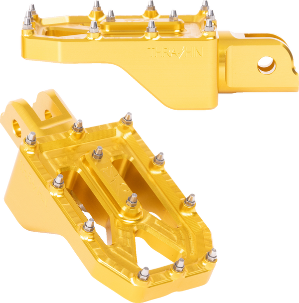 Thrashin Supply CO. TSC-2022-5-SF Aggressor Foot Pegs - Gold - FL/FX 18-25