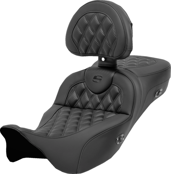 Saddlemen 808-07B-207C0 Roadsofa Ext Reach Seat - w/ Backrest - CF - FL 08-23