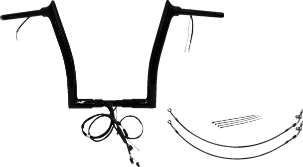 Fat Baggers Inc. 801314-B Ez Install Wired 1-1/2" Pointed Top Handlebar Kit