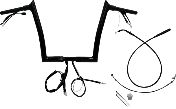 Fat Baggers Inc. 949912-B 1-1/4" Ez Install Pointed Top Handlebar - 12" - Black