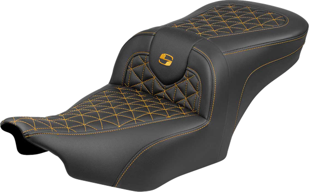 Saddlemen 823-07-21007 Roadsofa Seat - w/o Backrest - Gold Stch - FLH/FLT 23-25