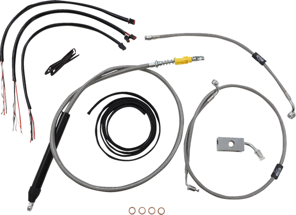 La Choppers LA-8155KT2-19 Complete Stainless Braided Handlebar Cable/Brake Line