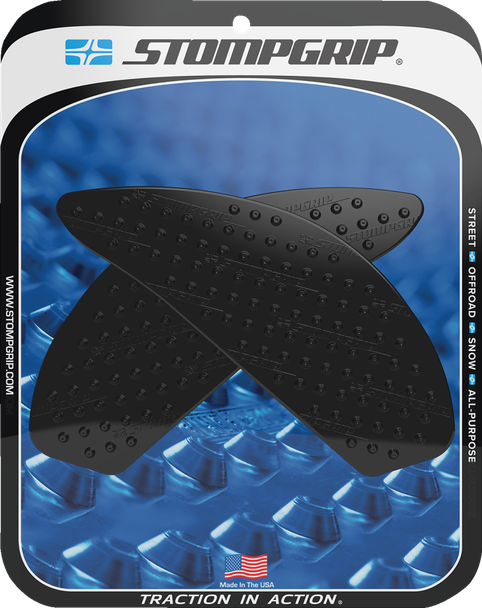 Stompgrip 55-10-0152B Tank Grips - Volcano - Black - for Suzuki - Gs 18-25