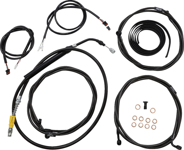 La Choppers LA-8056KT3-16B Complete Plug-and-Play Cable Kit - ABS - Black