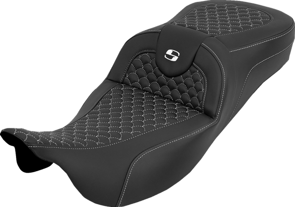 Saddlemen 808-07B-20906 Ext Reach RoadSofa Seat - Dragon Scale - FLH/FLT 08-25