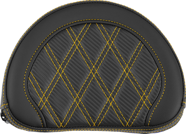 Saddlemen 051320707 Contoured Sissy Bar Pad - Lattice Stitch - Gold Stitch