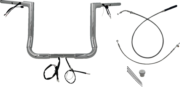 Fat Baggers Inc. 649014 1-1/2" Ez Install Flat Top Handlebar - 14" - Chrome