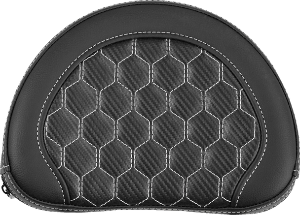 Saddlemen 051319006 Contour Sissy Bar Pad - Honeycomb - White Stitch - Universal