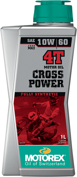 Motorex 198468 Cross Power 10W-60 Full Synthetic 4T Engine Oil - 1 Liter