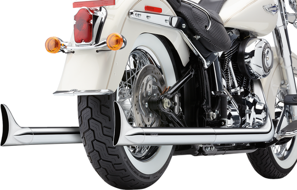 Cobra 6989 True Dual Exhaust - Fishtail - 12-17 Softail