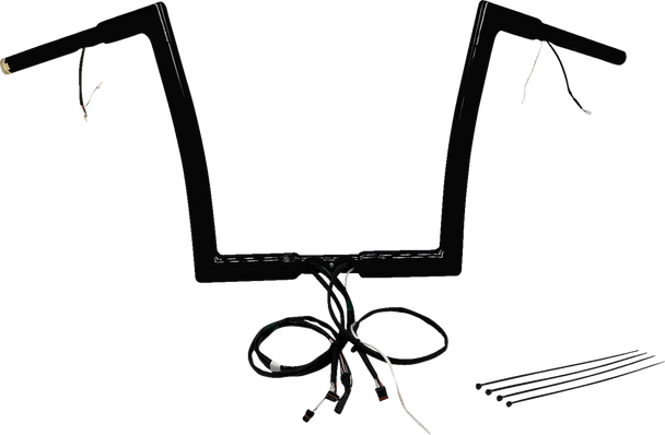 Fat Baggers Inc. 702912-B Ez Install Wired 1-1/4" Flat Top Handlebar Kit - 12"
