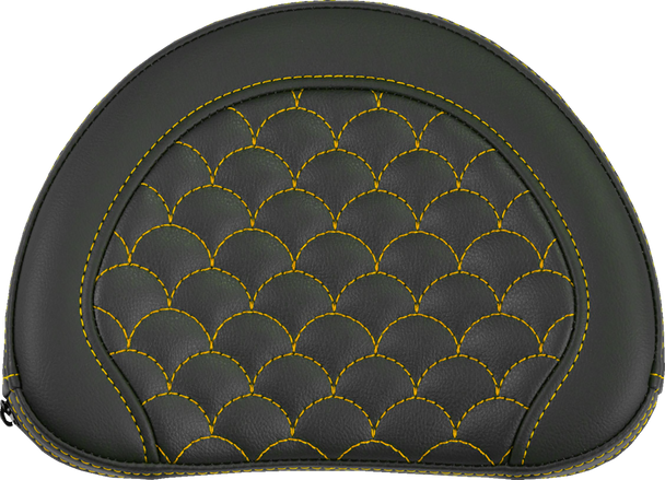 Saddlemen 051320907 Contoured Sissy Bar Pad - Dragon Scale - Gold Stitch