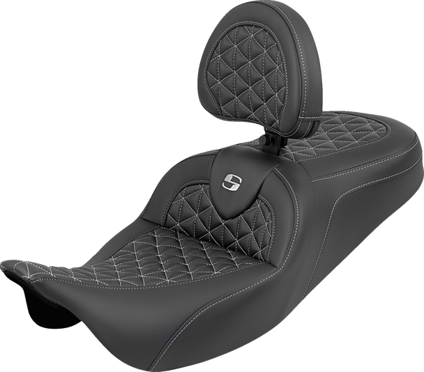 Saddlemen 808-07B-210B5 RoadSofa Tri Gripper Seat - FLH/FLT 08-25