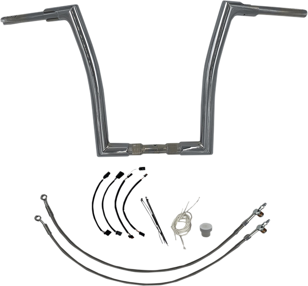 Fat Baggers Inc. 609616 1-1/2" Ez Install Flat Top Handlebar Kit - 16" - Chrome