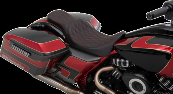 DRAG SPECIALTIES SEATS 0801-1267 SEAT 2UP FRWD PRED DD RED