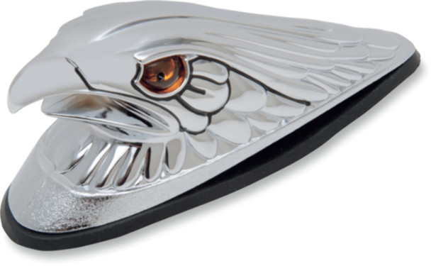 DRAG SPECIALTIES DS-287553 LG CHROME EAGLE HEAD W/ LIGHTS FENDER ORNAMENT