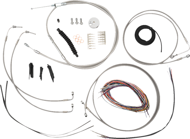 La Choppers LA-8157KT2-08 Complete Stainless Braided Handlebar Cable/Brake Line