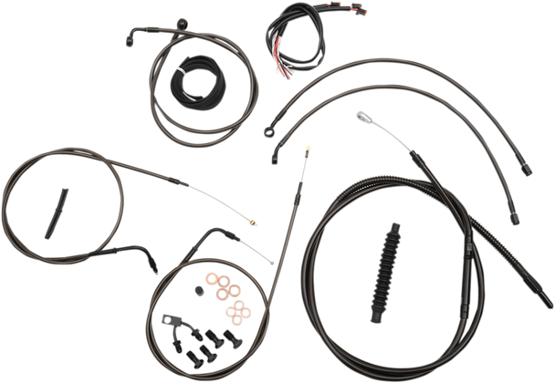 La Choppers LA-8122KT2-13M Complete Midnight Braided Cable Kit - ABS - 15-FXSB