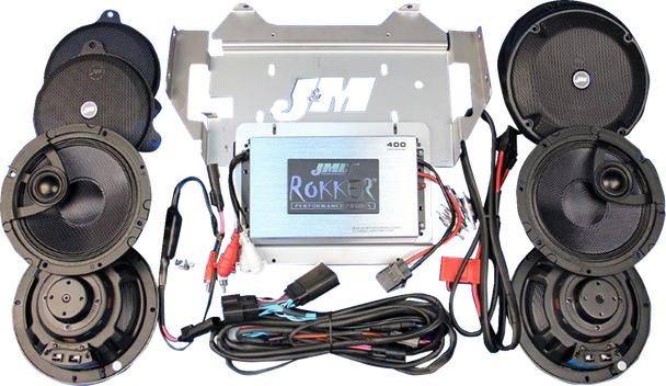 J & M RKT6-400HC14-UL4 400 W 4-Channel Amplifier/Speaker Kit