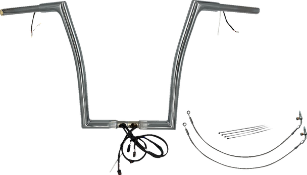 Fat Baggers Inc. 702916 Ez Install Wired 1-1/4" Flat Top Handlebar Kit - 16"