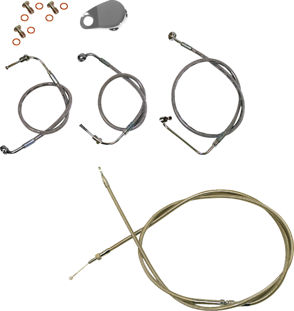 La Choppers LA-8155KT-13 Standard Stainless Braided Handlebar Cable/Brake Line
