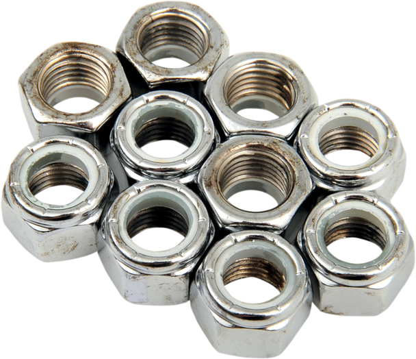 Drag Specialties DS-190531 Nuts - Nylon - Chrome - 7/16"-20