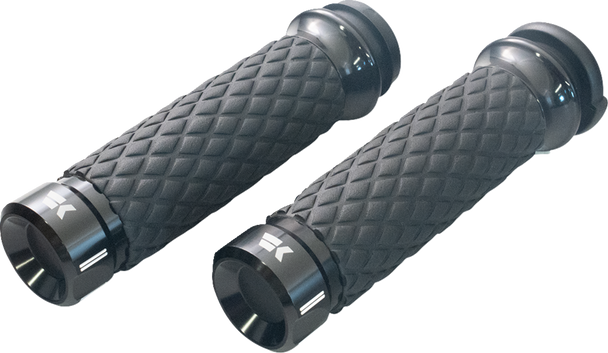 Khrome Werks 500300 Klassic Grips - Custom Contour - Diamond - Black