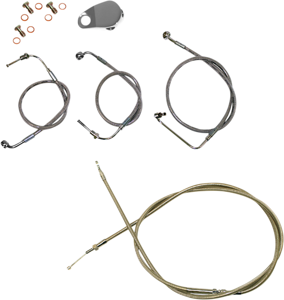 La Choppers LA-8154KT-16 Standard Stainless Braided Handlebar Cable/Brake Line