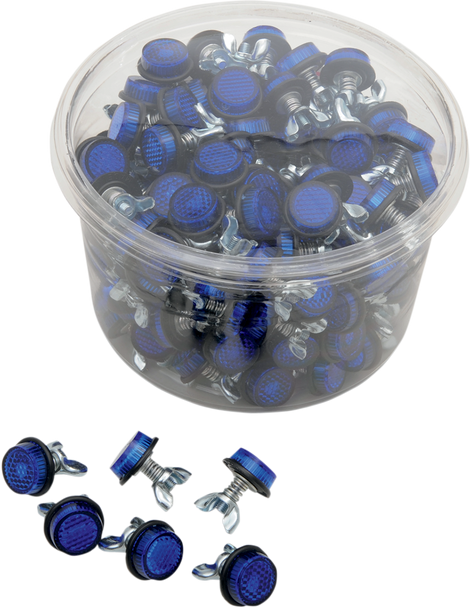 Chris Products CH150B License Plate Reflectors - 150 Pack Tub - Blue