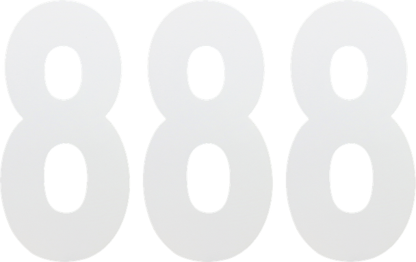 Factory Effex 02-4468 Fx Number 8 - White - 6"