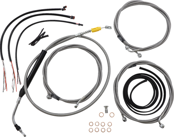 La Choppers LA-8058KT2-16 Complete Stainless Braided Handlebar Cable/Brake Line