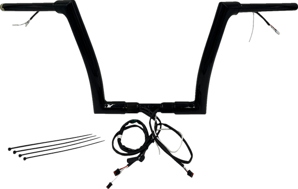Fat Baggers Inc. 601312-B Ez Install Wired 1-1/2" Flat Top Handlebar Kit - 12"