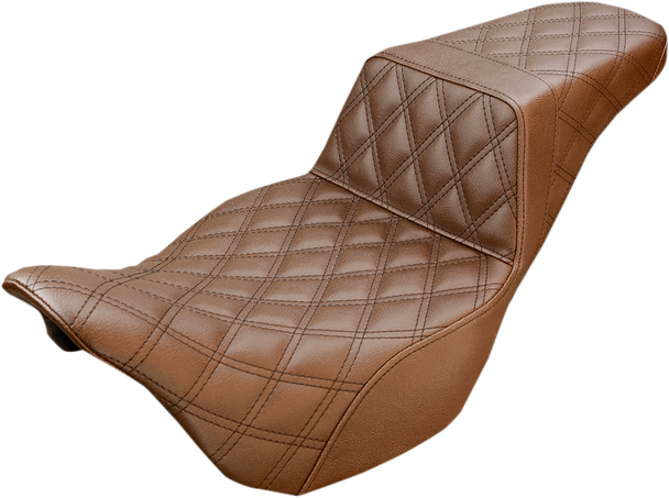Saddlemen 808-07B-175BR Step-Up Seat - Full Lattice Stitch - Brown - FL 08-24