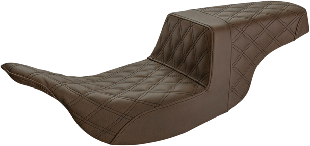 Saddlemen 897-07-175BR Step-Up Seat - Full Lattice Stitch - Brown