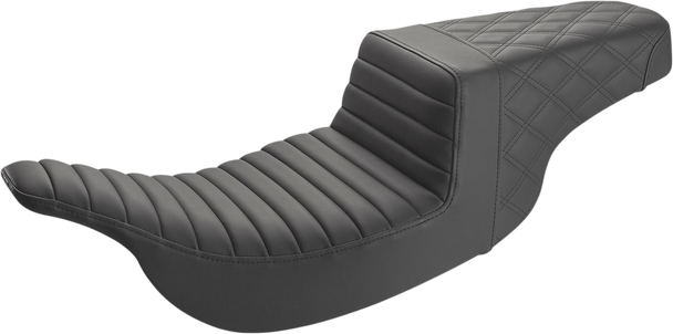 Saddlemen 897-07-176 Step-Up Seat - Front Tuck-n-Roll/Rear Lattice Stch - Black