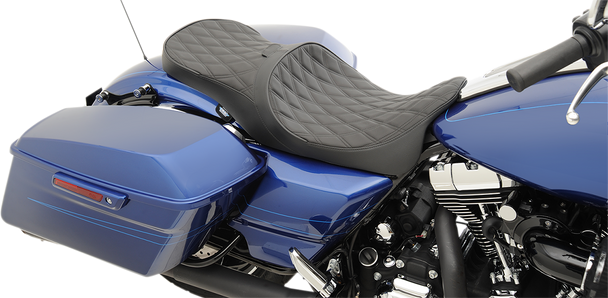 Low Profile Two Up Bucket Seat Backrest Diamond Stitch Harley 2008-2018 Touring