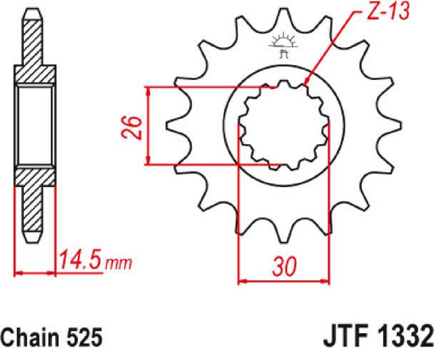JT Sprockets JTF1332.16RB Front Sprocket - 16 Tooth - VFR800