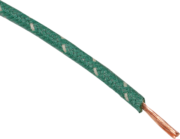 Namz NCBW-89 Cloth-Braided Wire - 25' Spool - 16-Gauge - Green/White