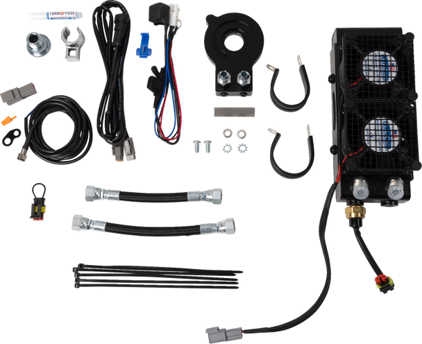 Ultracool SMSP-2N Side Mount Oil Cooler Kit - Naked Black - Sportster