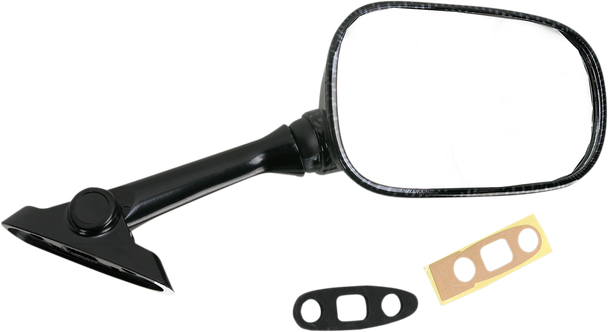 Emgo 20-69723 Mirror - Side View - Carbon Fiber - Rectangle - Right - for Suzuki