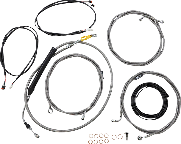 La Choppers LA-8058KT3-19 Complete Plug-and-Play Cable Kit - ABS - Stainless