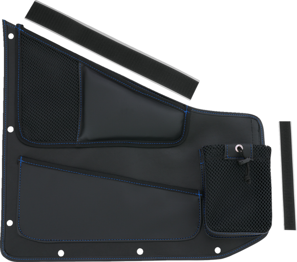 Show Chrome H44-7BLU Kaliber Side Organizer - Black w/ Blue Stitching